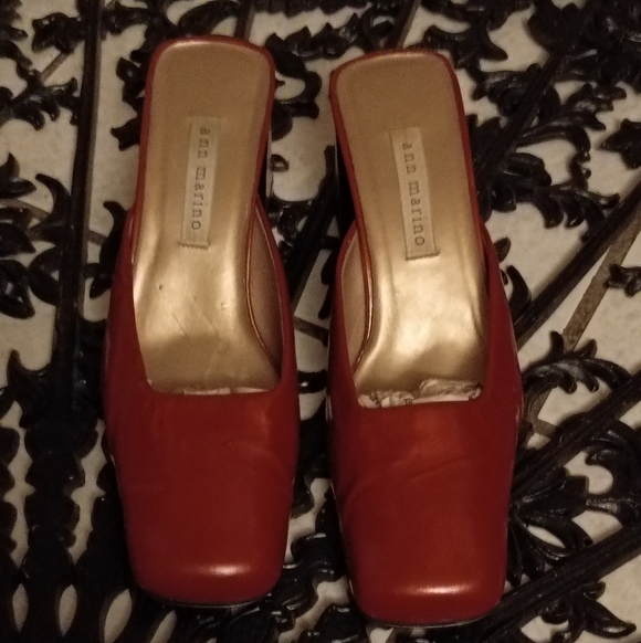 Ann Marino Shoes - Square Toed Ann Marino Red Mules